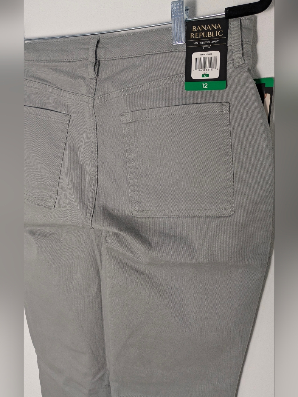 NEW! Women’s Banana Republic High Rise Twill Pants - Gray Size 12 Casual - Picture 6 of 13